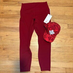 LULULEMON TEAM CANADA BUNDLE , ALIGN HR PANT SIZE 10  NWT,  BASEBALL CAP